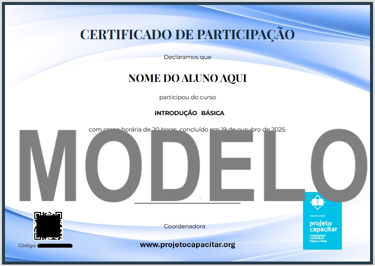 Modelo do Certificado de Conclusão Frente